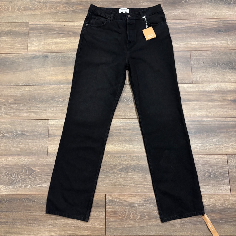 Reformation Cynthia High Rise Straight Jeans In Black, NEW WITH TAGS, Size 31